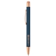aerial view a navy blue 7694 bowie rose gold stylus pen, image 1 of 2