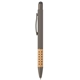 aerial view a gunmetal warm gray 11 bowie bamboo grip stylus pen, image 1 of 2