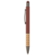 aerial view a brick red 4054 bowie bamboo grip stylus pen, image 1 of 2