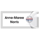 a white fort worth plastic name badge 3-6 sq in
