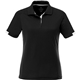 aerial view a black/white (995) womens kiso short sleeve performance polo, image 1 of 5
