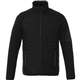 aerial view a black/black (995) mens banff hybrid insulated puffer jacket, image 1 of 4