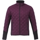 aerial view a maroon/black (384) mens rougemont hybrid insulated diamond quilted puffer jacket, image 1 of 5