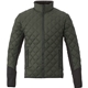 aerial view a loden/black (684) mens rougemont hybrid insulated diamond quilted puffer jacket, image 1 of 2