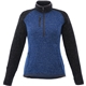 aerial view a metro blue/black smoke heather (550) womens vorlage sweater knit half zip pullover jacket, image 1 of 2