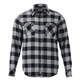 aerial view a quarry/black (938) mens sprucelake roots73 long sleeve button up flannel shirt, image 1 of 2