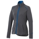 aerial view a olympic blue/heather charcoal (431) womens tamarack full zip performance jacket with thumb holes, image 1 of 2