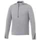 aerial view a heather grey/black (932) mens dege eco knit performance half zip, image 1 of 2