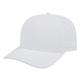 aerial view a white flexfit 110(r) perforated performance snap back cap, image 1 of 4