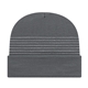 aerial view a iron gray thin striped knit cap with cuff, image 1 of 2
