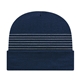 a true navy thin striped knit cap with cuff