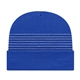 aerial view a true royal thin striped knit cap with cuff, image 1 of 2