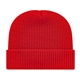 a true red ribbed knit cap with cuff
