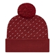 a light maroon diagonal dash knit cap with ribbed cuff