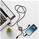 a group of bamboo 5- in -1 charging cable with light - up logo
