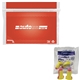 aerial view a red high - efficiency ear plug kit with noise reduction, image 1 of 2