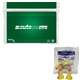 aerial view a green high - efficiency ear plug kit with noise reduction, image 1 of 2
