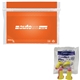 aerial view a orange high - efficiency ear plug kit with noise reduction, image 1 of 2