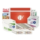 aerial view a red personal first aid kit -50 pcs, image 1 of 2