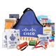 aerial view a blue survival / disaster first aid kit, image 1 of 2