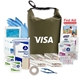 aerial view a olive green 2.5l waterproof drybag first aid kit, image 1 of 2