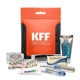 a orange full essential hygiene kit with bandages