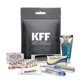 a black full essential hygiene kit with bandages