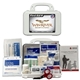 aerial view a white 10 person bulk plastic first aid kit, ansi compliant, image 1 of 6