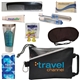 aerial view a black essential global travel kit, image 1 of 2