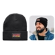 a black stylish fitted winter beanie