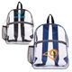 aerial view a group of clear backpack with colored trim, image 2 of 2