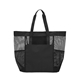 aerial view a black versatile large mesh tote, image 1 of 3