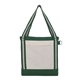 a forest green v natural striped recycled cotton boat tote