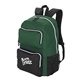 aerial view a hunter green rpet double - pocket computer backpack, image 1 of 5