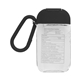 aerial view a black 1 oz hand sanitizer gel and carabiner, image 1 of 2