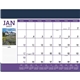 aerial view a navy scenic desk pad calendar, image 1 of 2