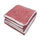 aerial view a red/white sherpa - backed heathered blanket, image 1 of 2