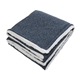 aerial view a royal/white sherpa - backed heathered blanket, image 1 of 2