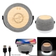 aerial view a gray with bamboo rpet light up 15w charger hi - fi speaker, image 1 of 3