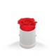 aerial view a white box & red rose classique by vef le mini(tm) round, image 1 of 2
