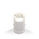 aerial view a white box & white rose classique by vef le mini(tm) round, image 1 of 2