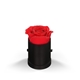aerial view a black box & red rose classique by vef le mini(tm) round, image 1 of 3