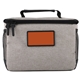 aerial view a heathered grey-black insulated lunch tote, image 1 of 4