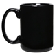aerial view a black 15 oz ceramic mug black, image 1 of 2
