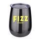 a metallic titanium grey 10 oz vacuum insulated stainless steel stemless wine glass