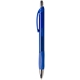 a translucent blue macaw(tm) ballpoint pen with rubber grip