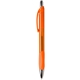 a translucent orange macaw(tm) ballpoint pen with rubber grip