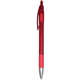 a translucent red vp gel rubberized grip pen