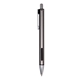 aerial view a gunmetal nifty pen with inset grip and matte finish, image 1 of 2