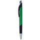 aerial view a emerald green crescendo hybrid ink pen, image 1 of 2